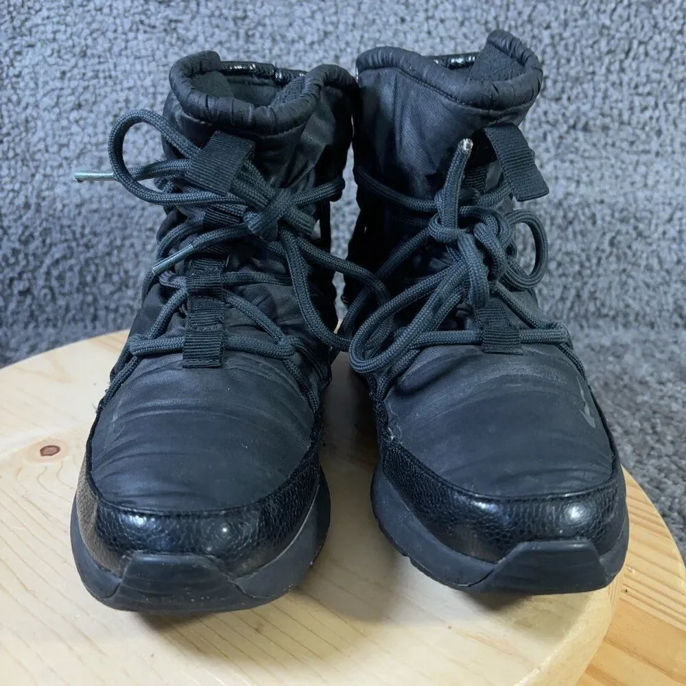 Nike Tanjun Boots High Rise Women Size 8 Triple Black Anthracite Lace Up Sneaker